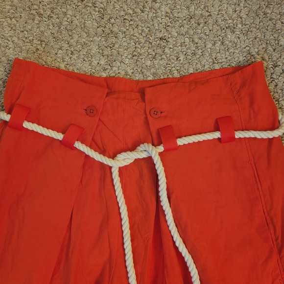 Free People Dimes Tie Trousers. High-rise Red Pants - Picture 7 of 10